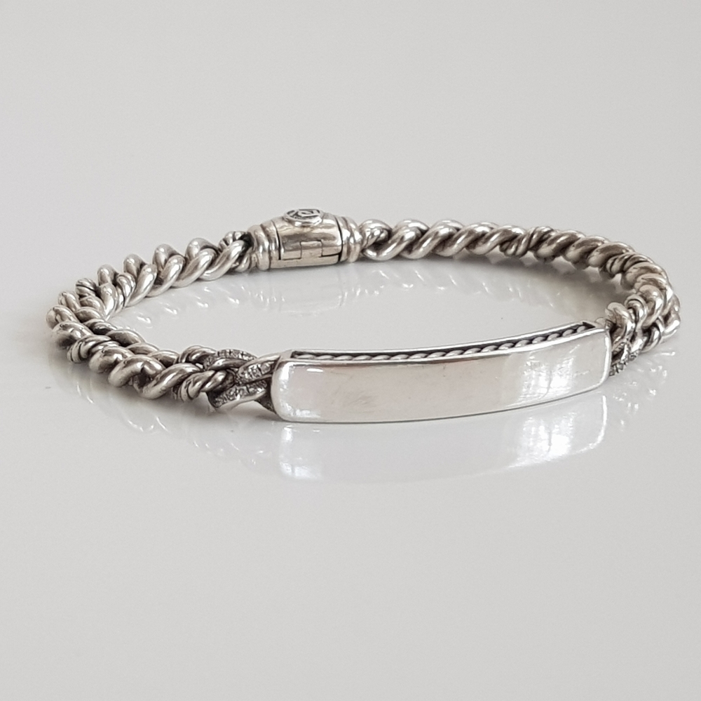 David Yurman Petite Curb Link ID Bracelet With Dia